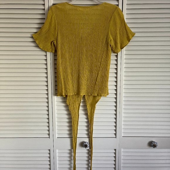 The Impeccable Pig v neck short sleeve blouse yellow women’s small - Picture 12 of 15